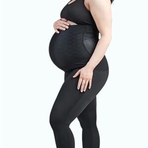Maternity High-Waist Black Support Leggings